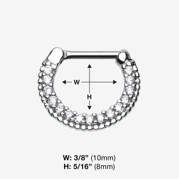 Detail View 1 of Sparkle Essentia Multi-Gem Dainty Septum Clicker-Clear Gem